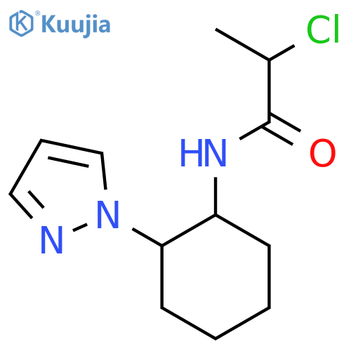 2-Chloro-N-(2-pyrazol-1-ylcyclohexyl)propanamide structure