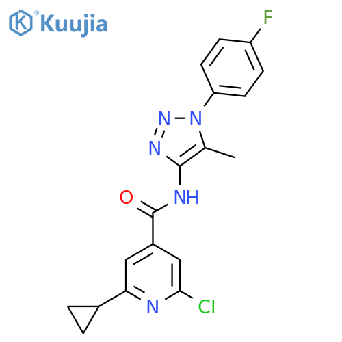 2-Chloro-6-cyclopropyl-N-[1-(4-fluorophenyl)-5-methyltriazol-4-yl]pyridine-4-carboxamide structure