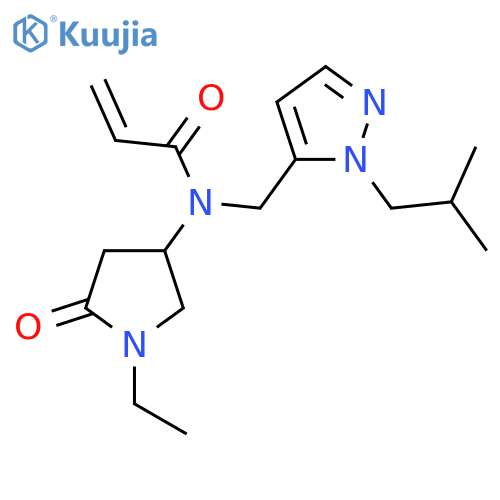 N-(1-Ethyl-5-oxopyrrolidin-3-yl)-N-[[2-(2-methylpropyl)pyrazol-3-yl]methyl]prop-2-enamide structure