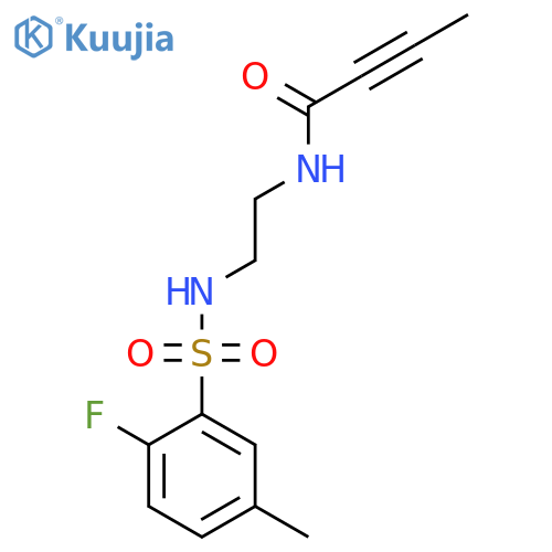 N-[2-(2-fluoro-5-methylbenzenesulfonamido)ethyl]but-2-ynamide structure