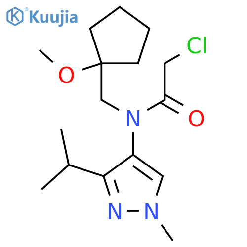 2-Chloro-N-[(1-methoxycyclopentyl)methyl]-N-(1-methyl-3-propan-2-ylpyrazol-4-yl)acetamide structure