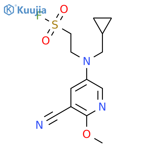 2-[(5-Cyano-6-methoxypyridin-3-yl)-(cyclopropylmethyl)amino]ethanesulfonyl fluoride structure