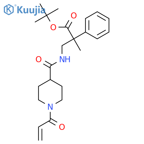 Tert-butyl 2-methyl-2-phenyl-3-{[1-(prop-2-enoyl)piperidin-4-yl]formamido}propanoate structure