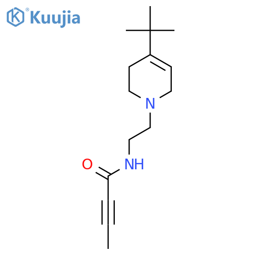 N-2-(4-tert-butyl-1,2,3,6-tetrahydropyridin-1-yl)ethylbut-2-ynamide structure