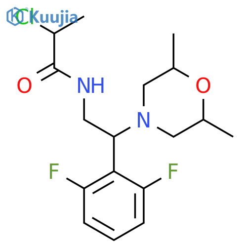2-Chloro-N-[2-(2,6-difluorophenyl)-2-(2,6-dimethylmorpholin-4-yl)ethyl]propanamide structure