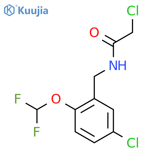 2-chloro-N-{5-chloro-2-(difluoromethoxy)phenylmethyl}acetamide structure