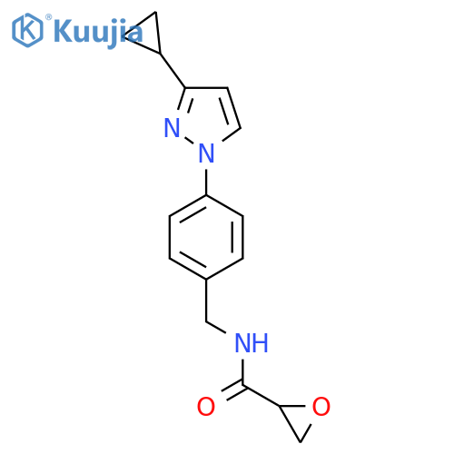 N-[[4-(3-Cyclopropylpyrazol-1-yl)phenyl]methyl]oxirane-2-carboxamide structure