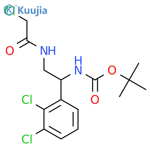 tert-butyl N-2-(2-chloroacetamido)-1-(2,3-dichlorophenyl)ethylcarbamate structure
