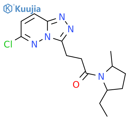 3-(6-Chloro-[1,2,4]triazolo[4,3-b]pyridazin-3-yl)-1-(2-ethyl-5-methylpyrrolidin-1-yl)propan-1-one structure