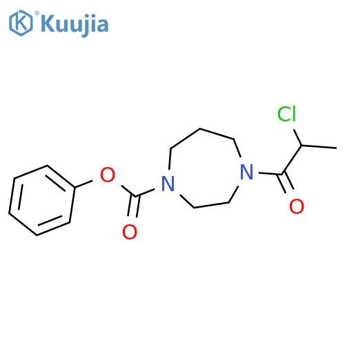 Phenyl 4-(2-chloropropanoyl)-1,4-diazepane-1-carboxylate structure
