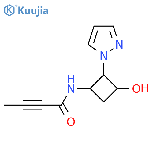 N-3-hydroxy-2-(1H-pyrazol-1-yl)cyclobutylbut-2-ynamide structure