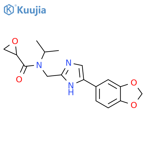 N-{[4-(1,3-dioxaindan-5-yl)-1H-imidazol-2-yl]methyl}-N-(propan-2-yl)oxirane-2-carboxamide structure