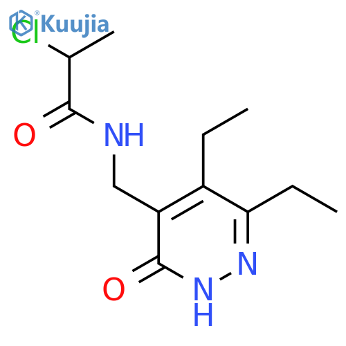 2-Chloro-N-[(3,4-diethyl-6-oxo-1H-pyridazin-5-yl)methyl]propanamide structure