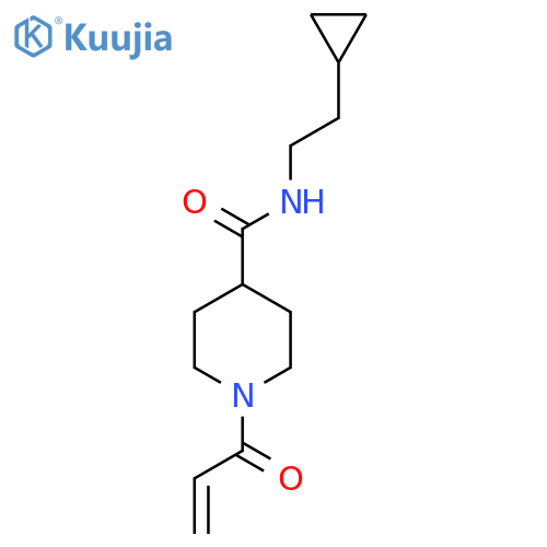 N-(2-cyclopropylethyl)-1-(prop-2-enoyl)piperidine-4-carboxamide structure
