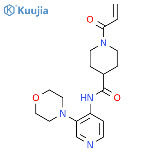 N-[3-(morpholin-4-yl)pyridin-4-yl]-1-(prop-2-enoyl)piperidine-4-carboxamide structure