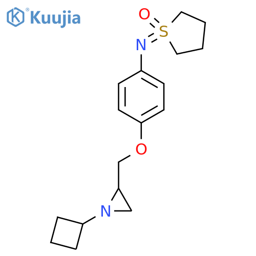 1-[4-[(1-Cyclobutylaziridin-2-yl)methoxy]phenyl]iminothiolane 1-oxide structure