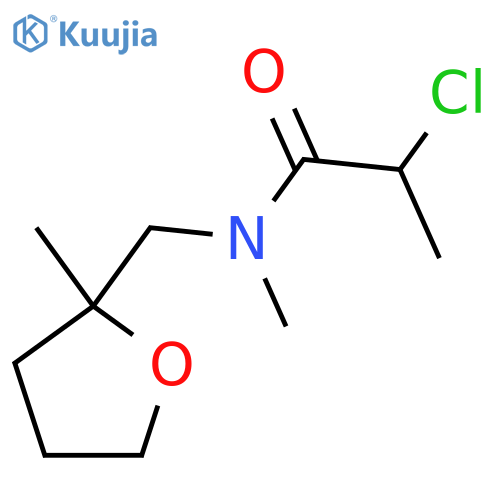 2-chloro-N-methyl-N-[(2-methyloxolan-2-yl)methyl]propanamide structure
