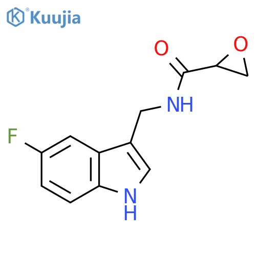 N-[(5-fluoro-1H-indol-3-yl)methyl]oxirane-2-carboxamide structure