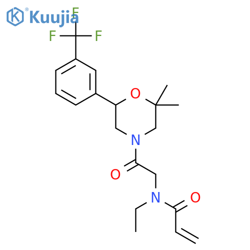 N-(2-{2,2-dimethyl-6-[3-(trifluoromethyl)phenyl]morpholin-4-yl}-2-oxoethyl)-N-ethylprop-2-enamide structure
