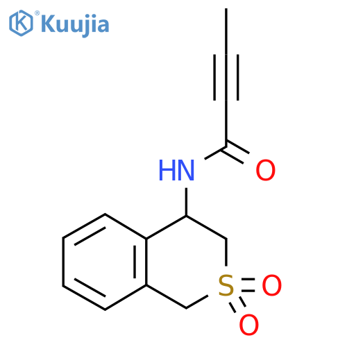 N-(2,2-dioxo-3,4-dihydro-1H-2lambda6-benzothiopyran-4-yl)but-2-ynamide structure