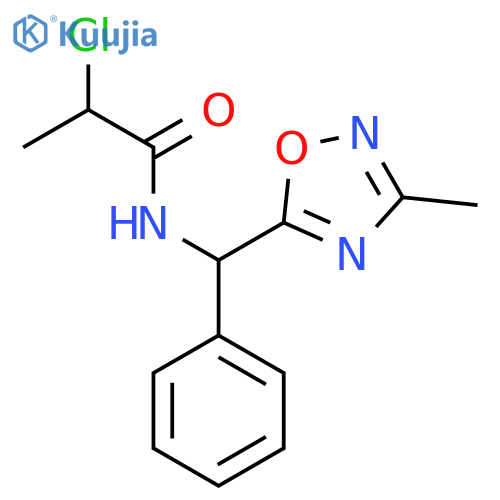 2-Chloro-N-[(3-methyl-1,2,4-oxadiazol-5-yl)-phenylmethyl]propanamide structure