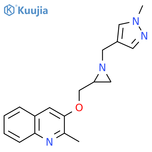 2-Methyl-3-[[1-[(1-methylpyrazol-4-yl)methyl]aziridin-2-yl]methoxy]quinoline structure