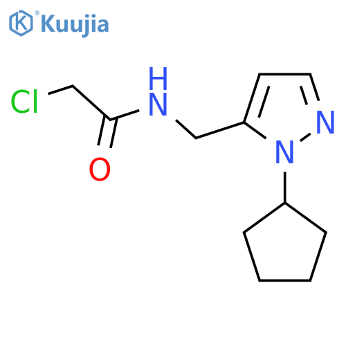 2-Chloro-N-[(2-cyclopentylpyrazol-3-yl)methyl]acetamide structure