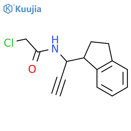 2-chloro-N-1-(2,3-dihydro-1H-inden-1-yl)prop-2-yn-1-ylacetamide structure