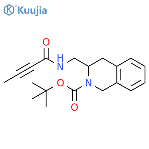 tert-butyl 3-(but-2-ynamido)methyl-1,2,3,4-tetrahydroisoquinoline-2-carboxylate structure