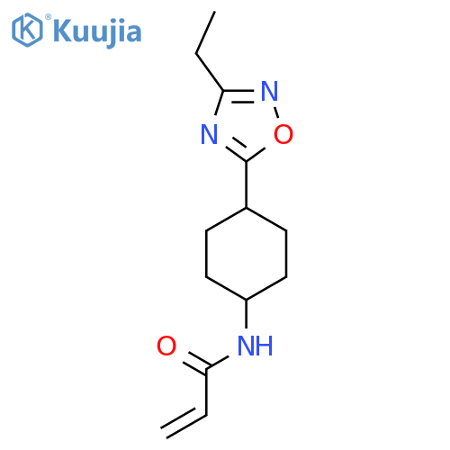 N-[4-(3-ethyl-1,2,4-oxadiazol-5-yl)cyclohexyl]prop-2-enamide structure