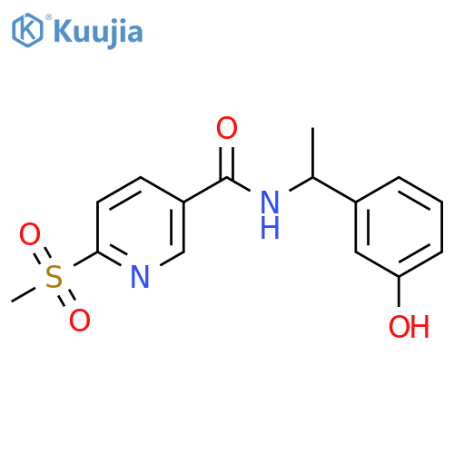 N-[1-(3-Hydroxyphenyl)ethyl]-6-methylsulfonylpyridine-3-carboxamide structure