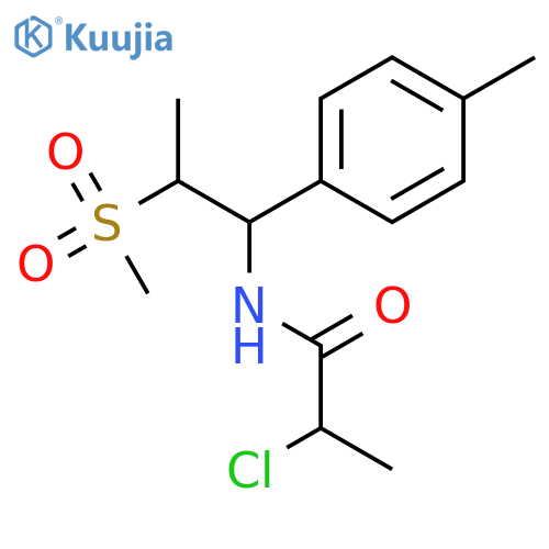 2-Chloro-N-[1-(4-methylphenyl)-2-methylsulfonylpropyl]propanamide structure