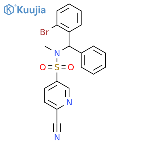N-[(2-Bromophenyl)-phenylmethyl]-6-cyano-N-methylpyridine-3-sulfonamide structure