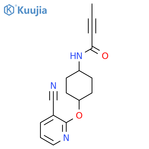 N-[(1r,4r)-4-[(3-cyanopyridin-2-yl)oxy]cyclohexyl]but-2-ynamide structure