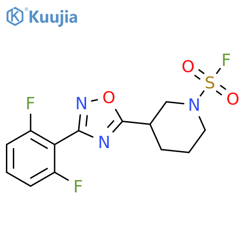3-[3-(2,6-Difluorophenyl)-1,2,4-oxadiazol-5-yl]-1-piperidinesulfonyl fluoride structure