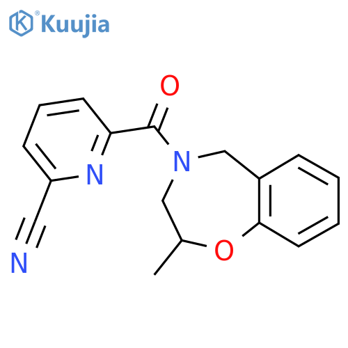 6-(2-Methyl-3,5-dihydro-2H-1,4-benzoxazepine-4-carbonyl)pyridine-2-carbonitrile structure
