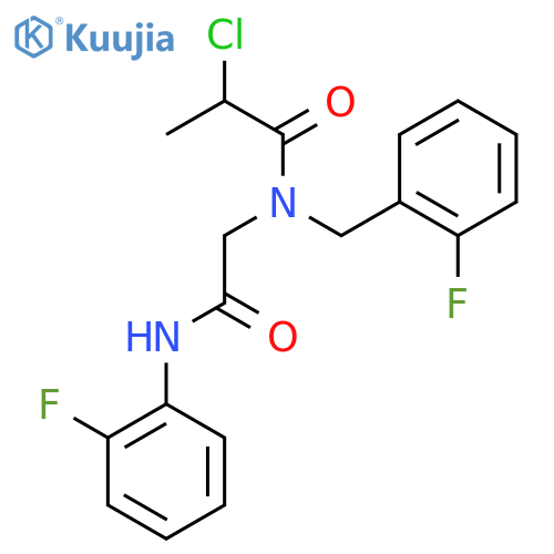 2-chloro-N-{[(2-fluorophenyl)carbamoyl]methyl}-N-[(2-fluorophenyl)methyl]propanamide structure
