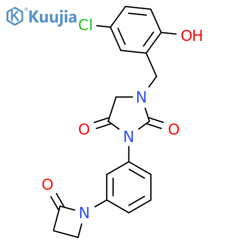 1-[(5-Chloro-2-hydroxyphenyl)methyl]-3-[3-(2-oxoazetidin-1-yl)phenyl]imidazolidine-2,4-dione structure
