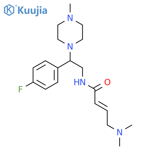(E)-4-(Dimethylamino)-N-[2-(4-fluorophenyl)-2-(4-methylpiperazin-1-yl)ethyl]but-2-enamide structure
