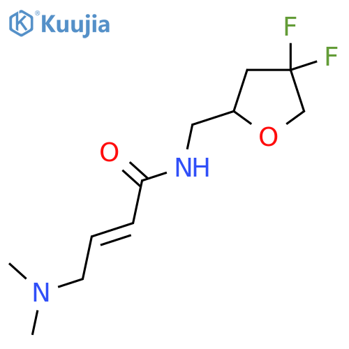 (2E)-N-(4,4-difluorooxolan-2-yl)methyl-4-(dimethylamino)but-2-enamide structure