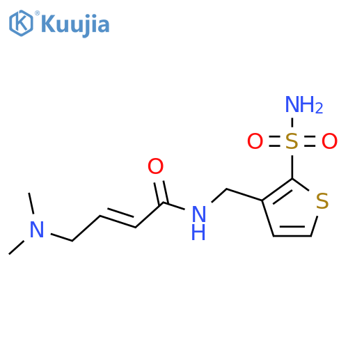 (2E)-4-(dimethylamino)-N-(2-sulfamoylthiophen-3-yl)methylbut-2-enamide structure