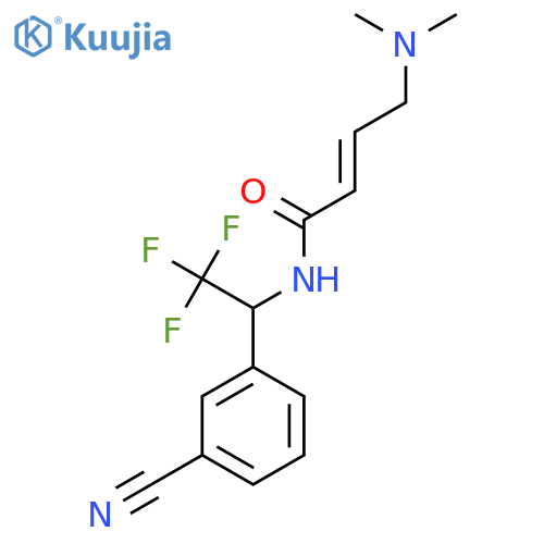(E)-N-[1-(3-Cyanophenyl)-2,2,2-trifluoroethyl]-4-(dimethylamino)but-2-enamide structure