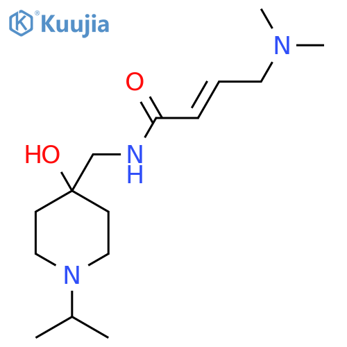 (2E)-4-(dimethylamino)-N-{4-hydroxy-1-(propan-2-yl)piperidin-4-ylmethyl}but-2-enamide structure