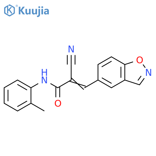 3-(1,2-Benzisoxazol-5-yl)-2-cyano-N-(2-methylphenyl)-2-propenamide structure