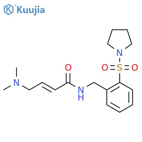 (E)-4-(Dimethylamino)-N-[(2-pyrrolidin-1-ylsulfonylphenyl)methyl]but-2-enamide structure