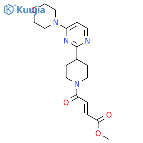 Methyl (E)-4-[4-(4-morpholin-4-ylpyrimidin-2-yl)piperidin-1-yl]-4-oxobut-2-enoate structure