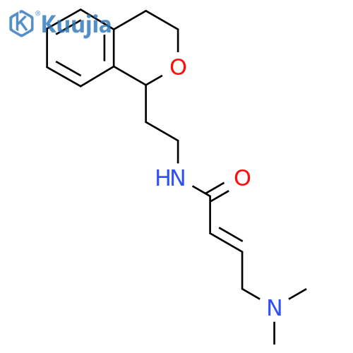 (E)-N-[2-(3,4-Dihydro-1H-isochromen-1-yl)ethyl]-4-(dimethylamino)but-2-enamide structure