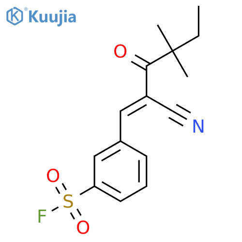 3-[(E)-2-Cyano-4,4-dimethyl-3-oxohex-1-enyl]benzenesulfonyl fluoride structure
