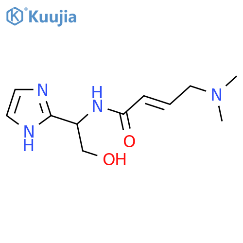 (2E)-4-(dimethylamino)-N-2-hydroxy-1-(1H-imidazol-2-yl)ethylbut-2-enamide structure