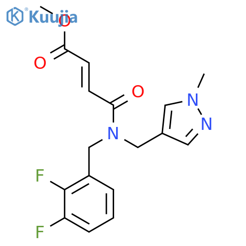 Methyl (E)-4-[(2,3-difluorophenyl)methyl-[(1-methylpyrazol-4-yl)methyl]amino]-4-oxobut-2-enoate structure